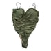 NEW J. Crew Women’s Plus Size 24 Safari Green Ruched Sweetheart One-Piece NWT