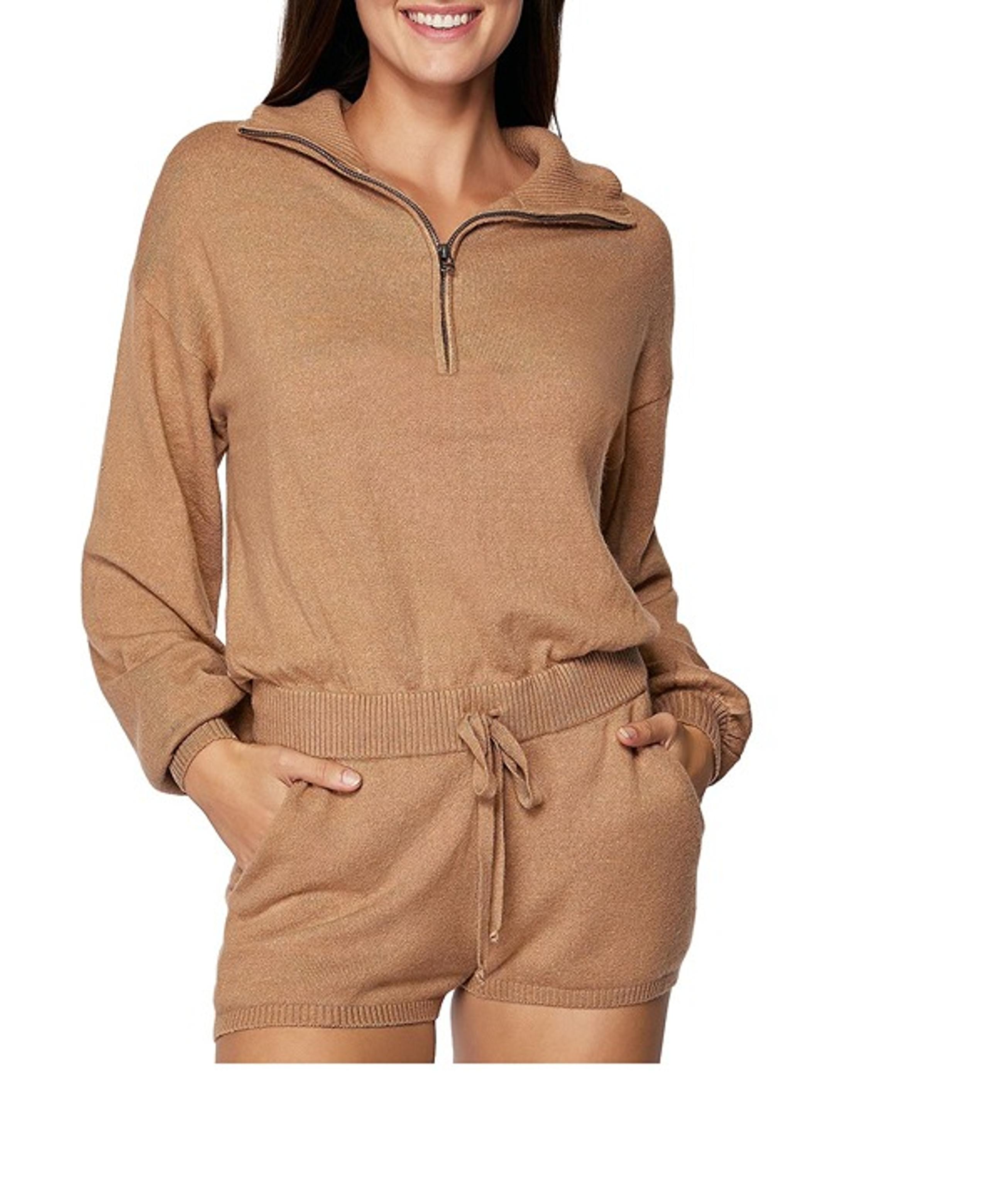 Spirtual Gangster Women's Funnel Neck Romper Brown S B4HP $148