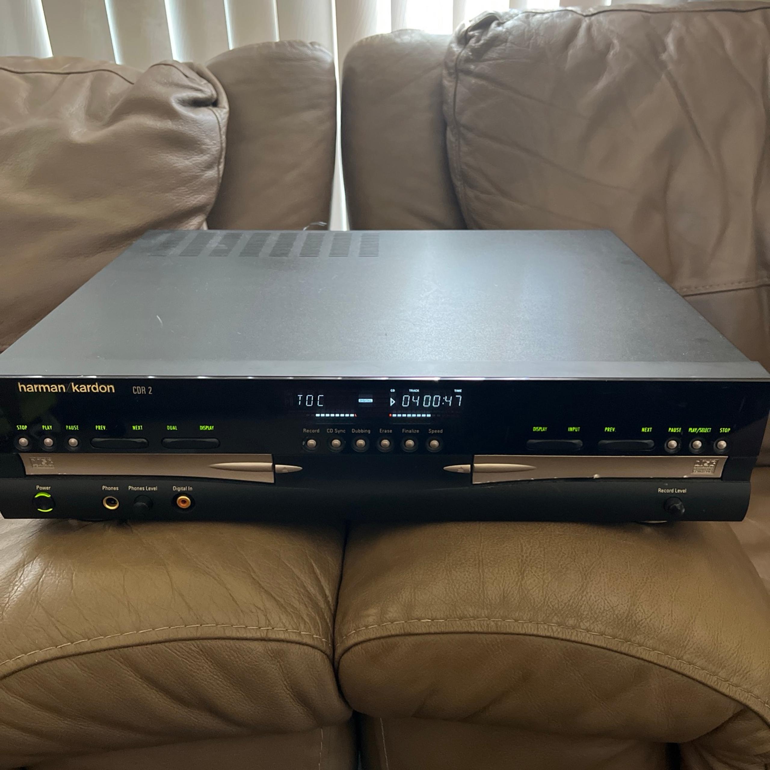 Harman Kardon CDR2 CD Recorder Dual Tray Player - Tested Works - No Remote