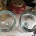 Vintage Set of 2 Very Heavy Glass Goblets