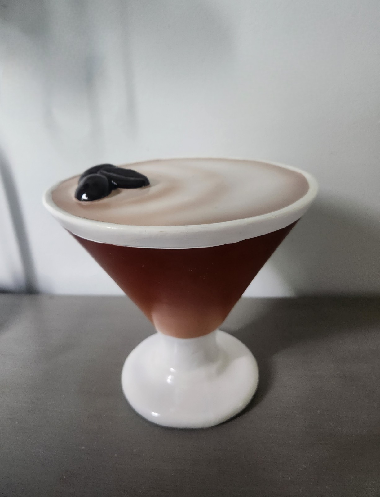 Faux expresso martini tabletop decor