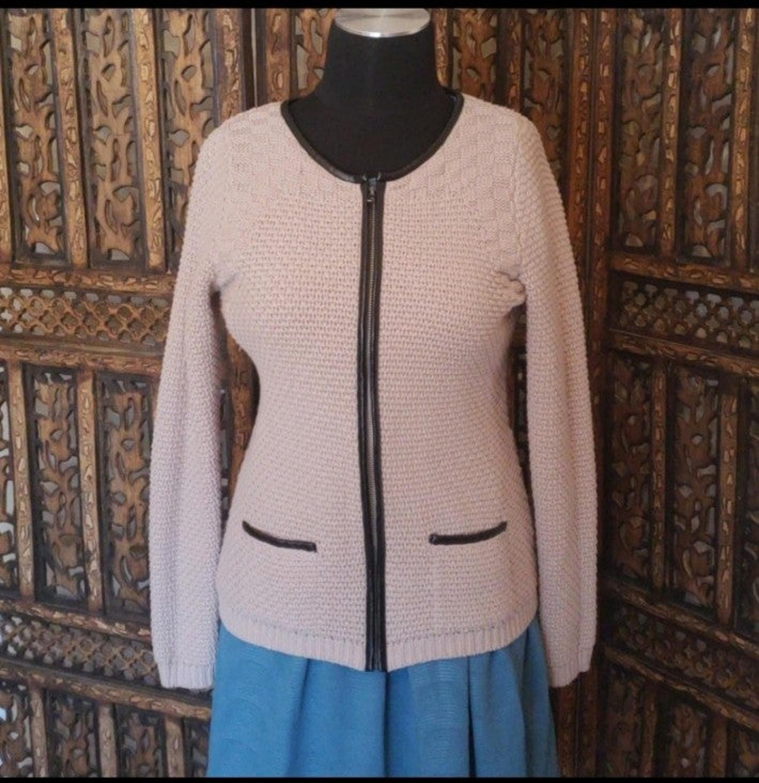 Beige Knit Sweater Jacket XS