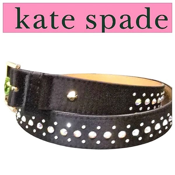Kate Spade New York Studded Crystal Belt- Black