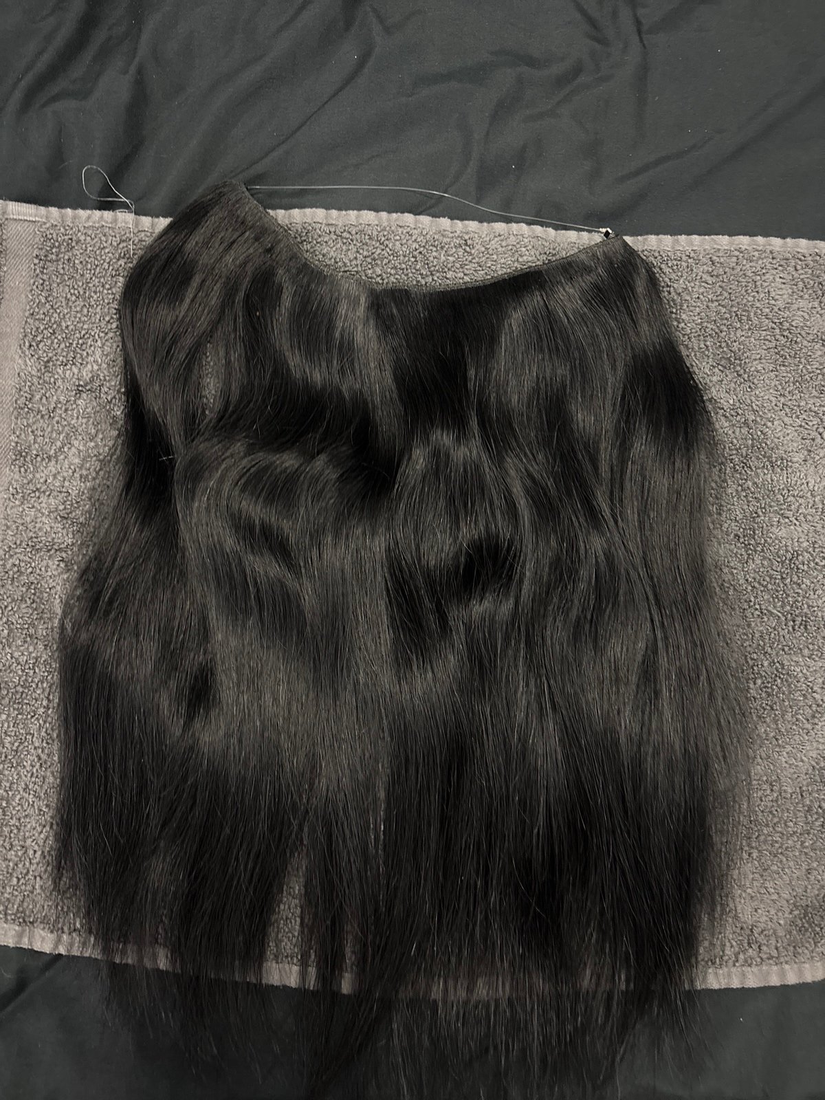 16” jet black halo human hair extensions