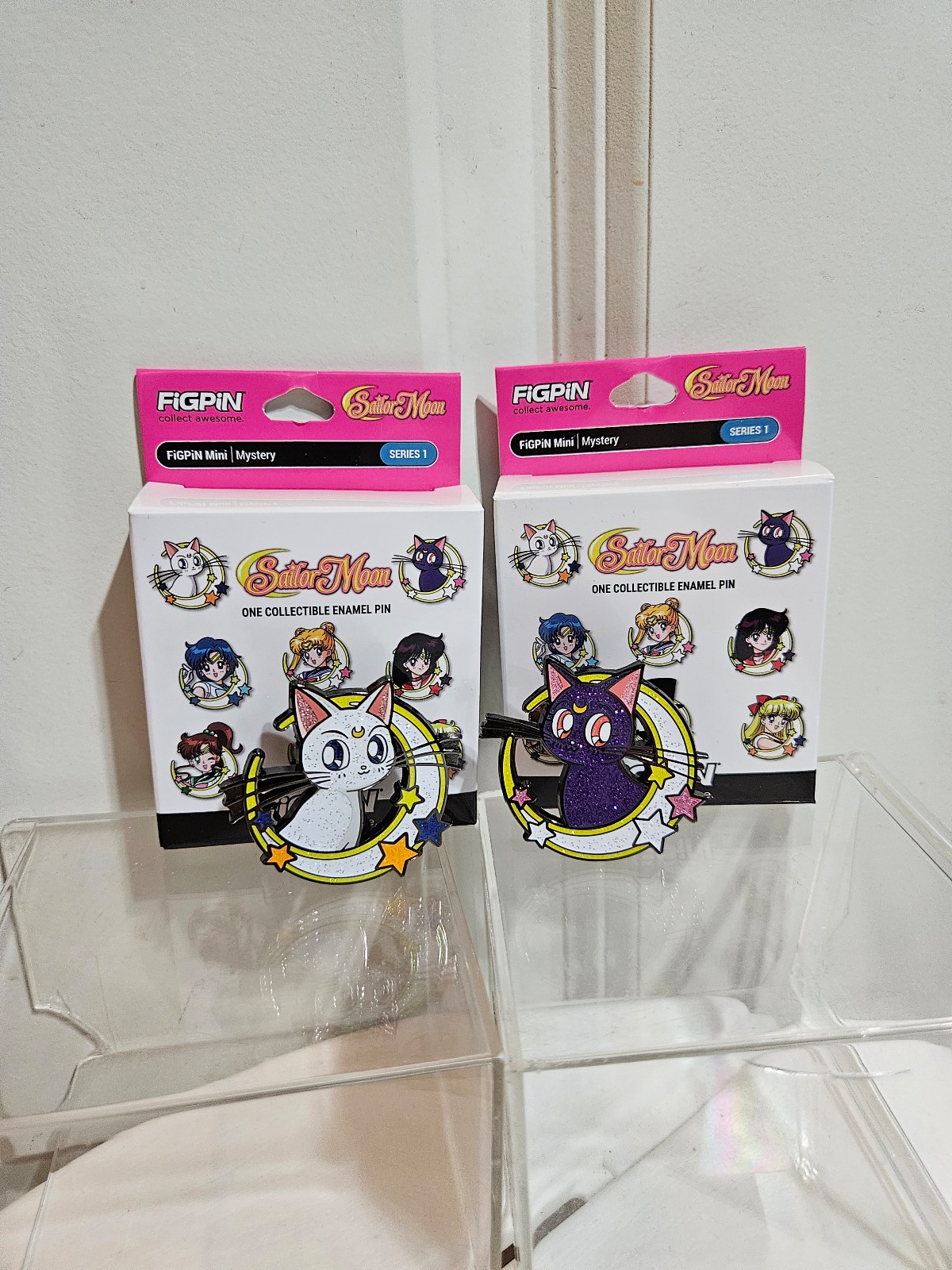 FiGPiN Sailor Moon Characters Blind Box Enamel Pin - Luna (Y336), Artemis (Y337)