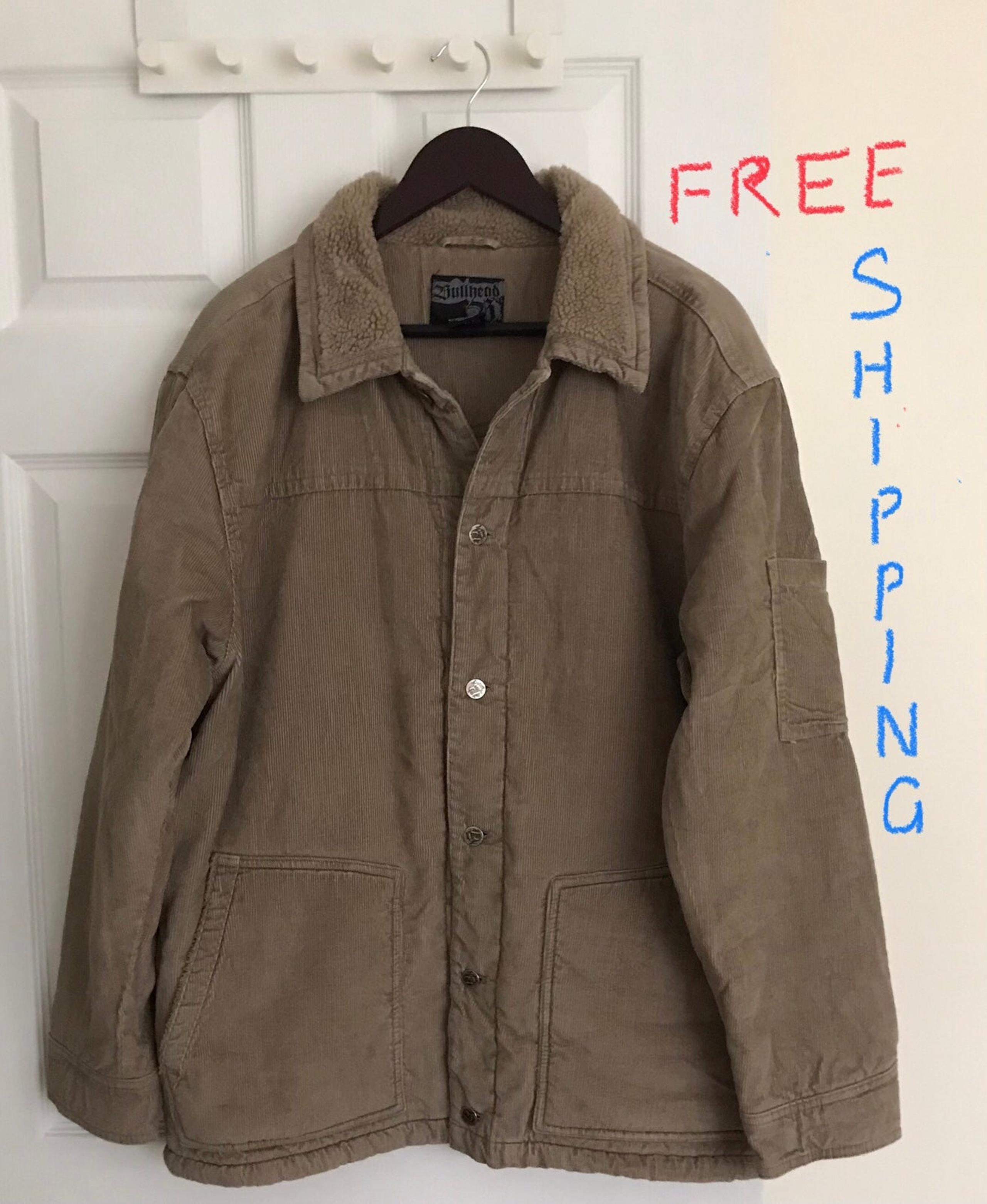 Large Fleece lined corduroy shirt jacket. Free shipping