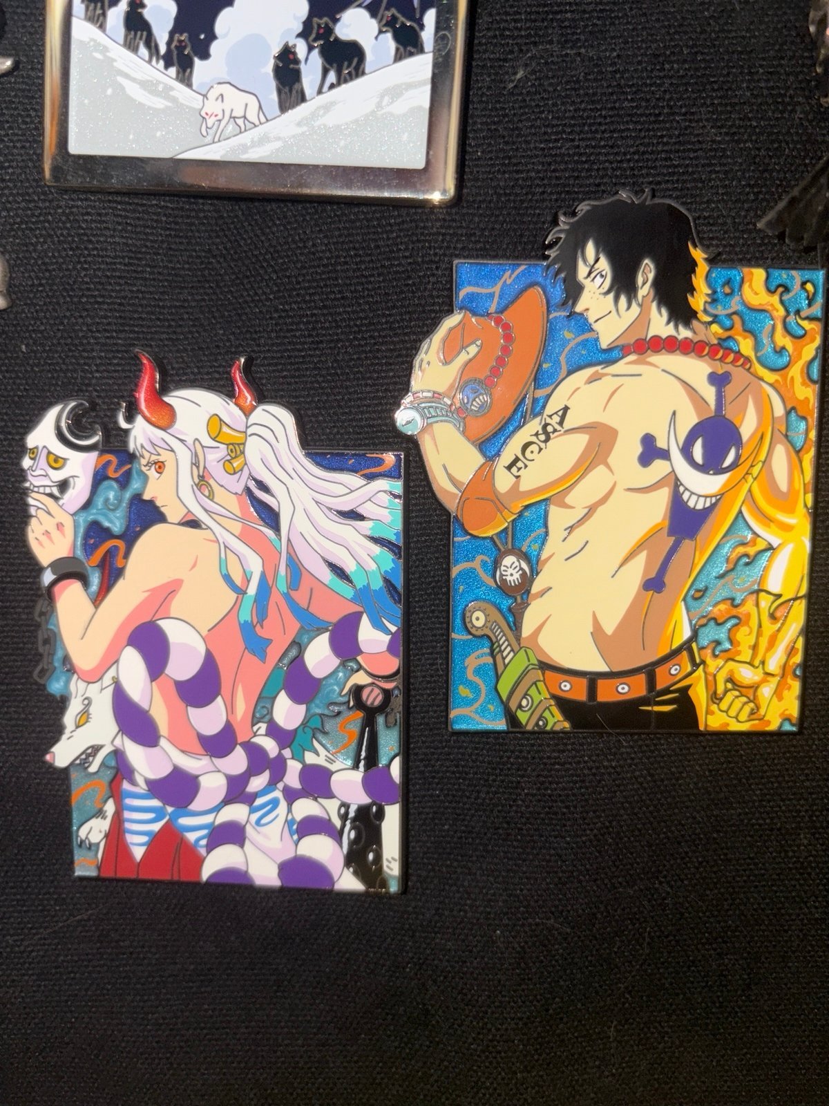 Brave Heart Pins from One Piece Anime Yamato and Ace Pin Set