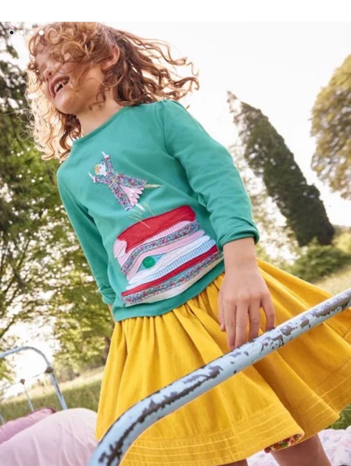 Mini Boden Princess Appliqué Shirt 3/4