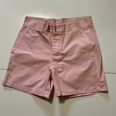 M. Nii Makaha Pink Hawaiian Cotton Surf Beach Made In USA 6” Inseam Shorts