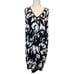 ST. JOHN Soca Collection Black White Abstract Print Sheath Dress Size SMALL Silk