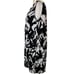 ST. JOHN Soca Collection Black White Abstract Print Sheath Dress Size SMALL Silk
