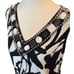 ST. JOHN Soca Collection Black White Abstract Print Sheath Dress Size SMALL Silk