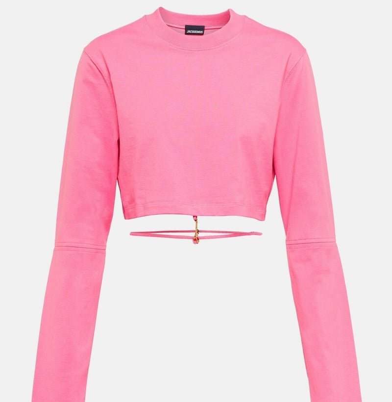 Jacquemus pink Le T-shirt Pino crop top