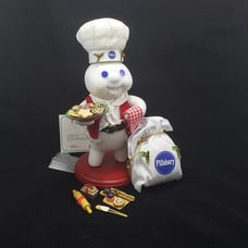Pillsbury Doughboy Santa Porcelain Doll Danbury Mint Christmas 2002 Figurine COA