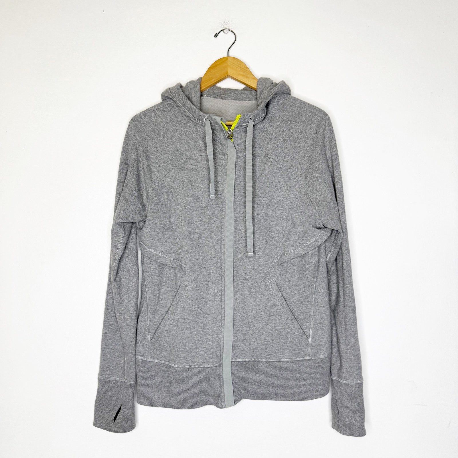 Lululemon After a Asana Women’s Gray Zip-Up Hoodie Active Sweatshirt Size 12