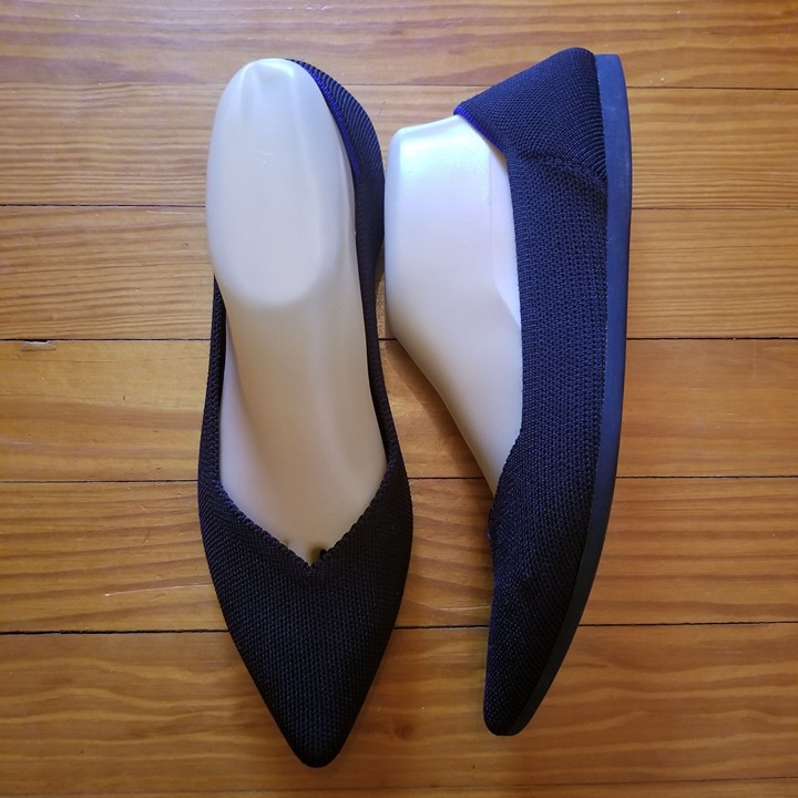 Rothys 9 Black THE POINT Flats Shoes Washable Knit Slip On Loafers