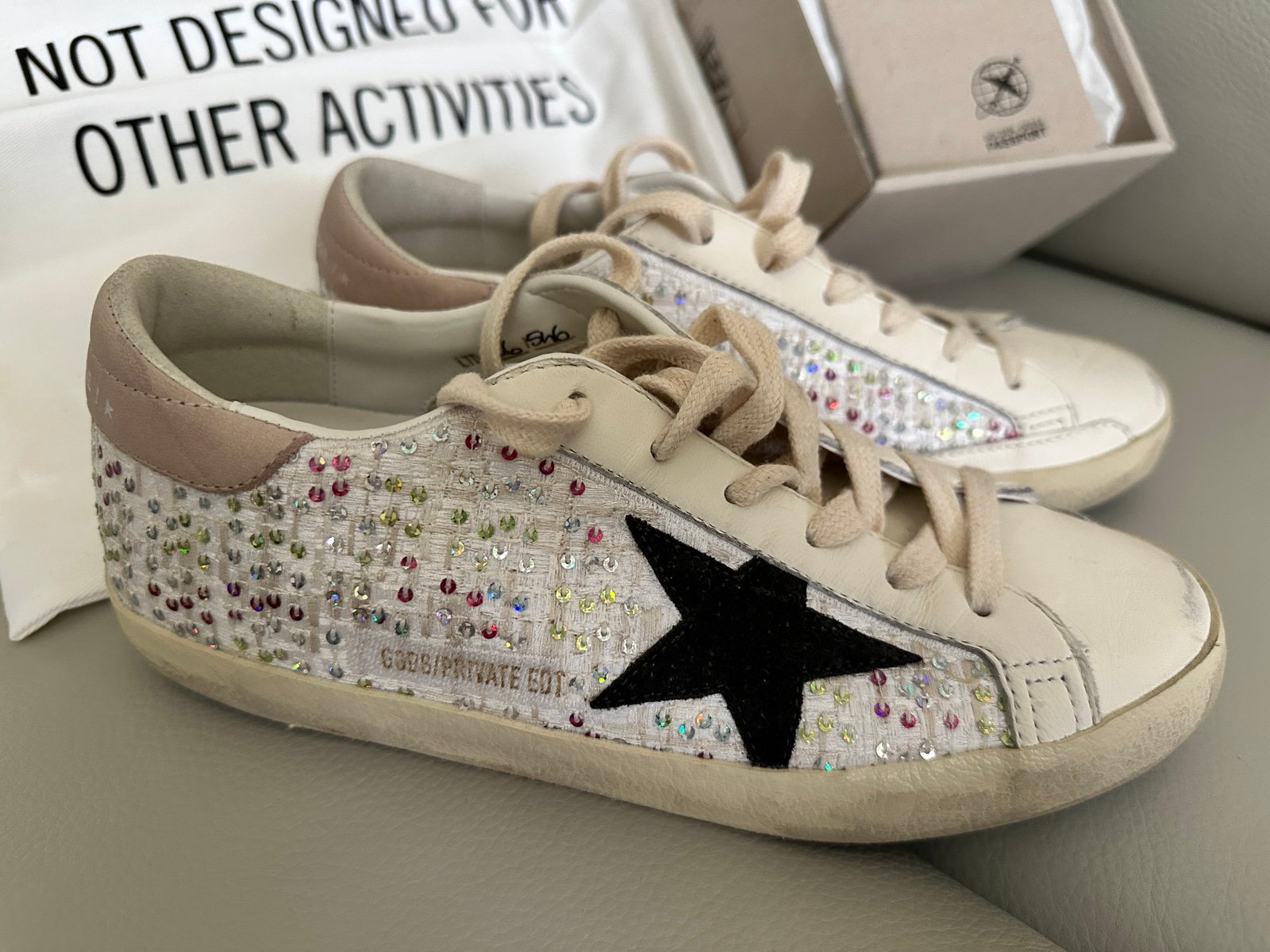 Golden Goose SuperStar Sequin Leather Low-Top Sneakers