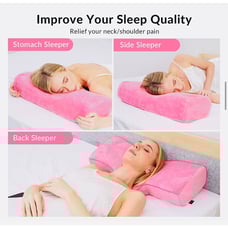 Neck Pillow Memory Foam Curve Improve Cervical Pillow for Neck Pain NEW/Hot Pink