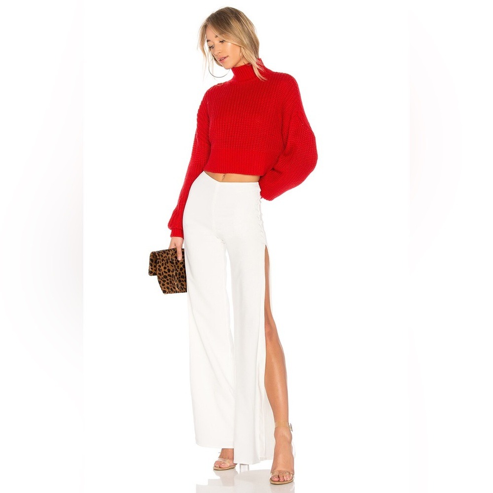 Lovers + Friends red cowl neck sweater size large NWT