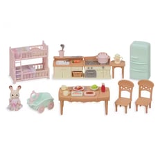 NEW! Calico Critters Red Roof Country Home Furniture Gift Set