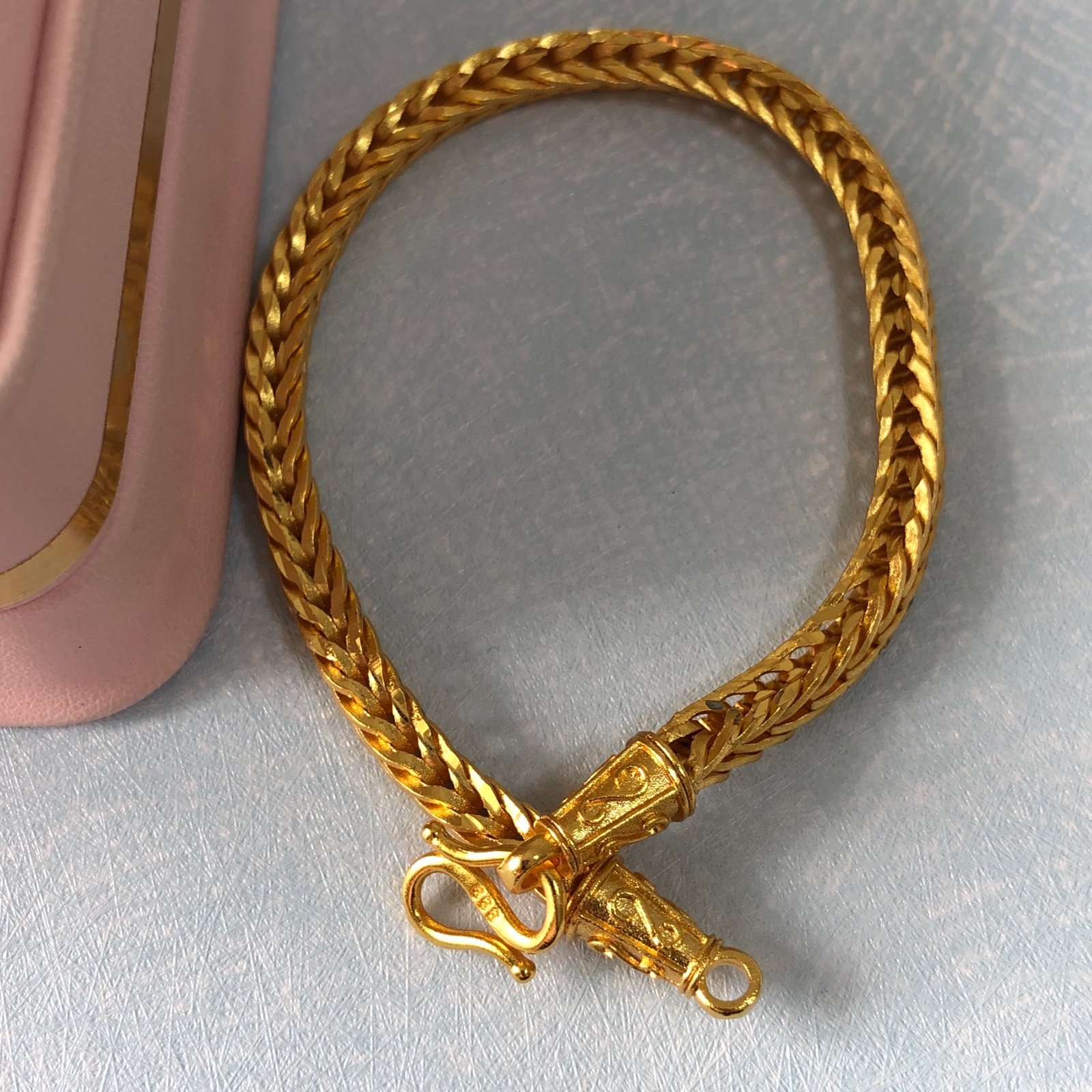 Dragon bone sand gold 24K pure gold bracelet