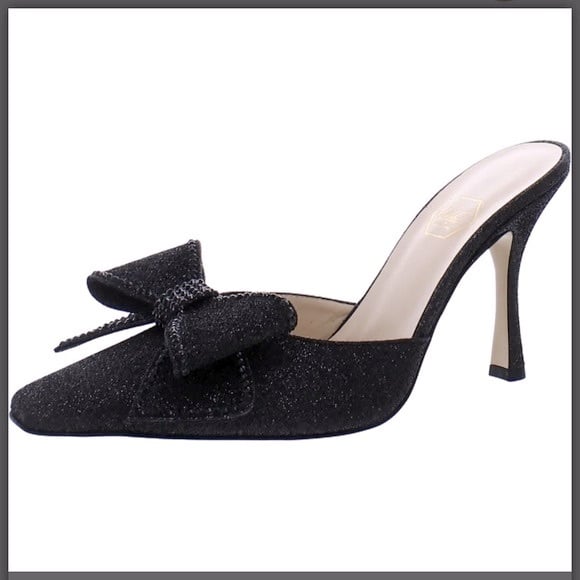 NIB [Nalebe] Diamante Italian Sparkle Mule Black Heels Womens Sz 38 (US 7.5)