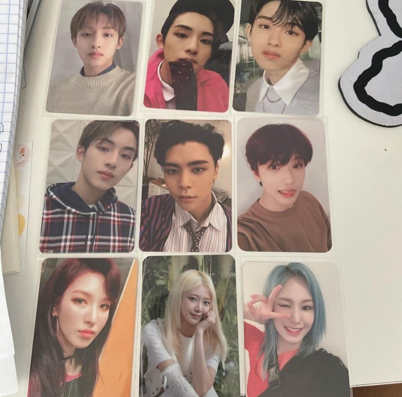 nct, red velvet, everglow official photocard bundle set