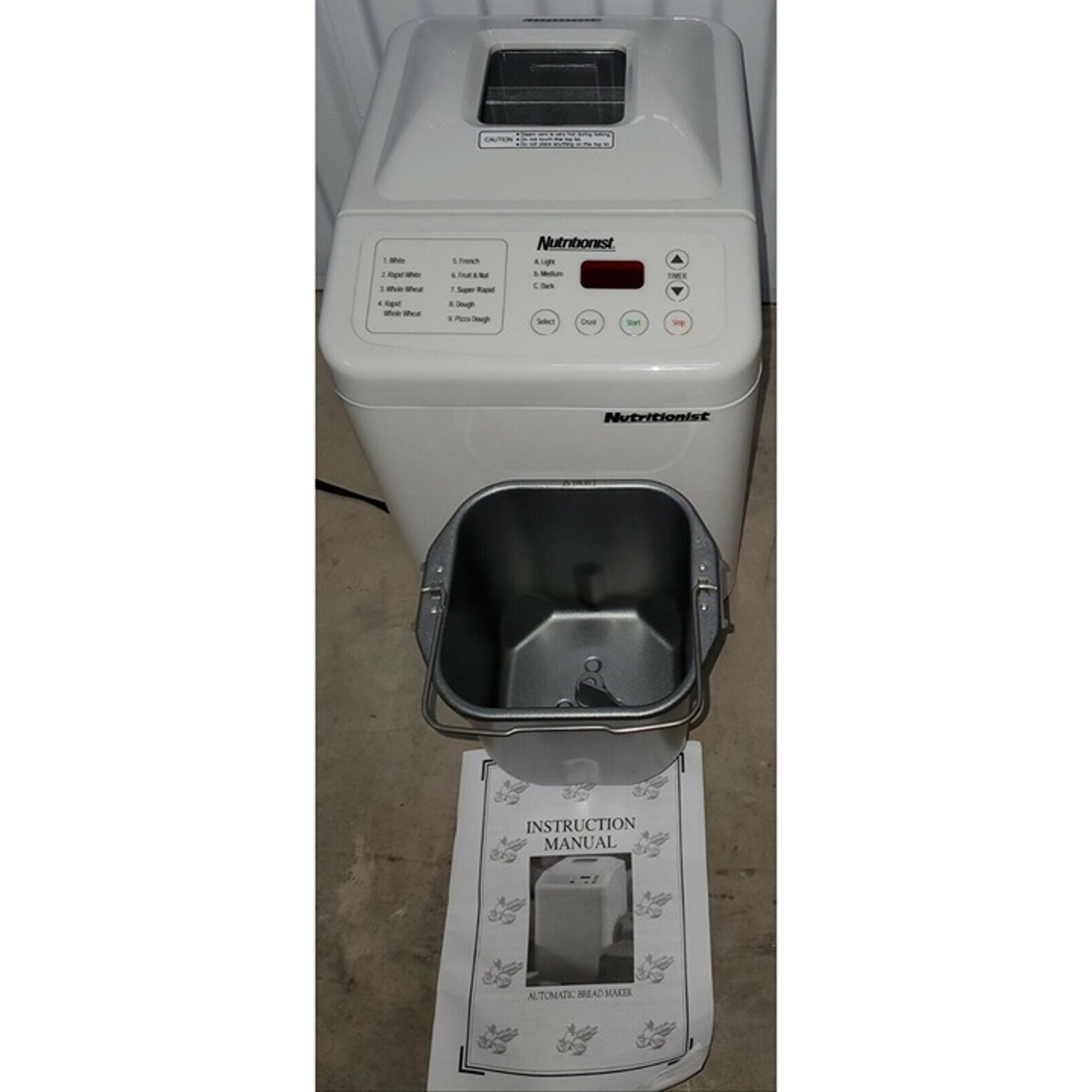 Salton Nutritionist Automatic Bread Maker NTR-440SPR W/Pan, Paddle, & Manual!
