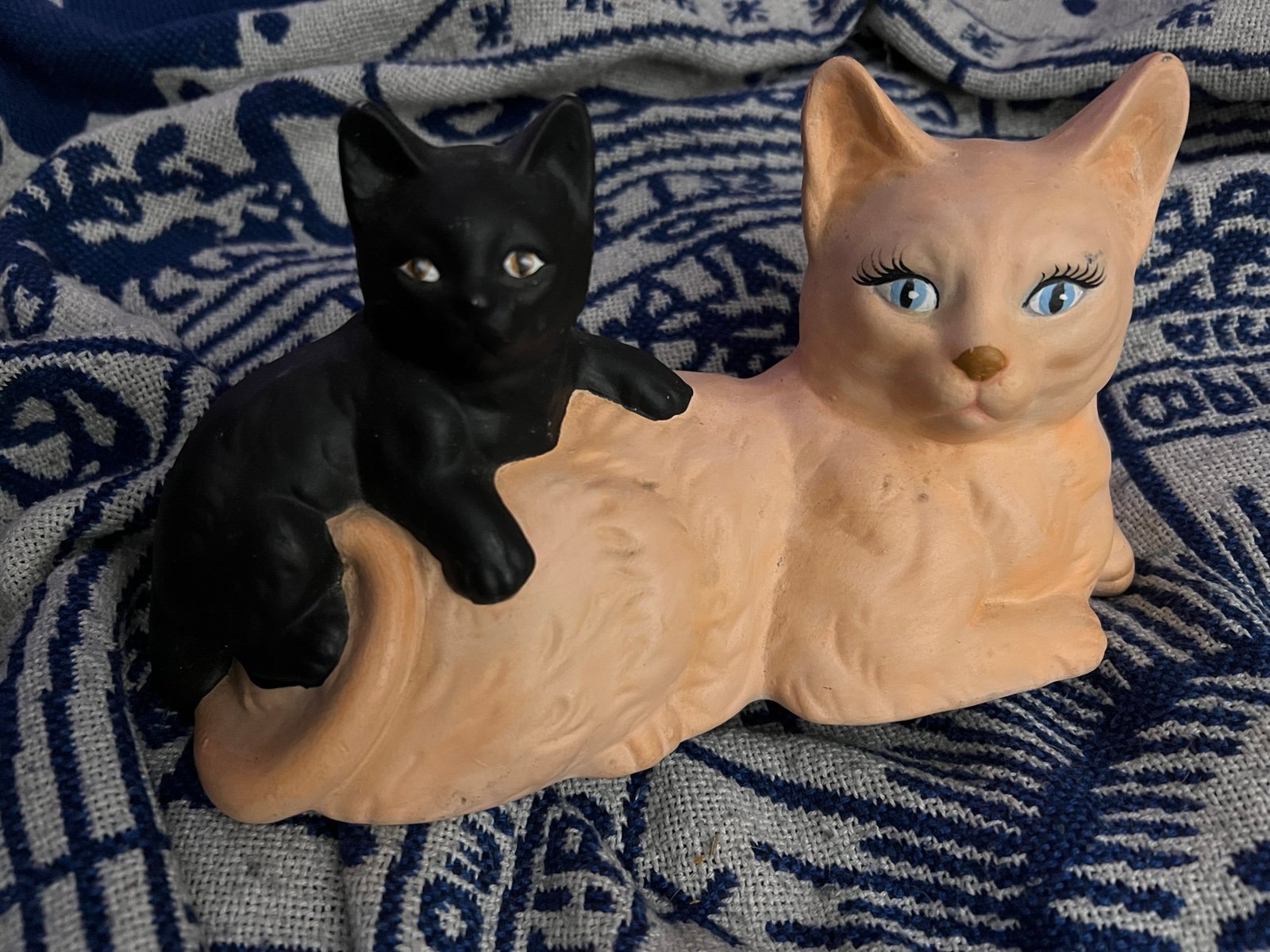Cat and Kitten Figurine