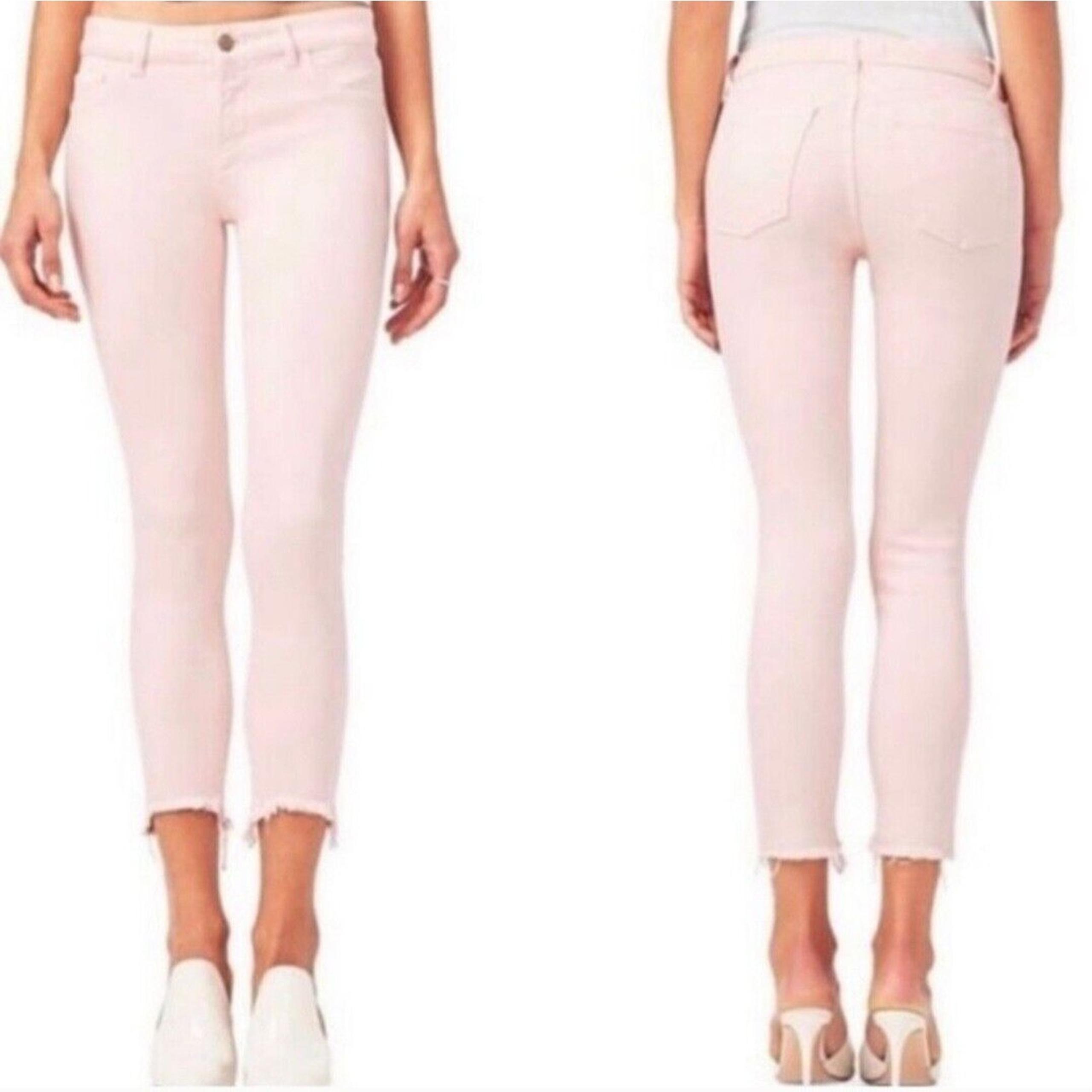 DL1961 Womens Jeans Florence Instasculpt Crop Size 33 Blush Pink Cropped Raw Hem