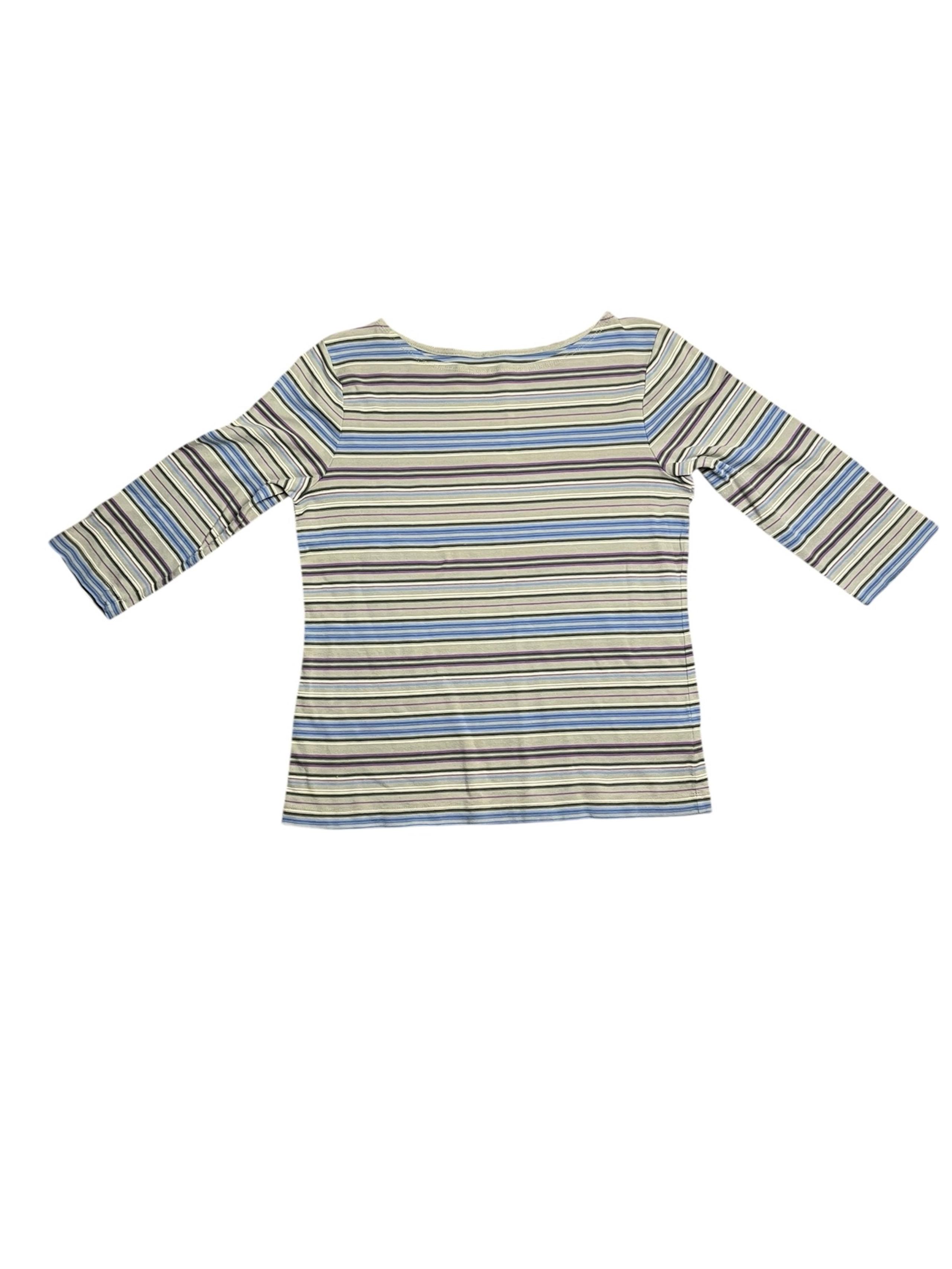 Craft & Barrow Women's Short Sleeve T-Shirt XL 100% Cotton stripes