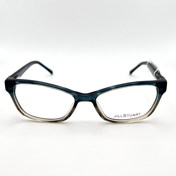 Jill Stuart JS 325-2 Horn Full Spring Eyeglass Frames Gray Green Blue 52-16-135