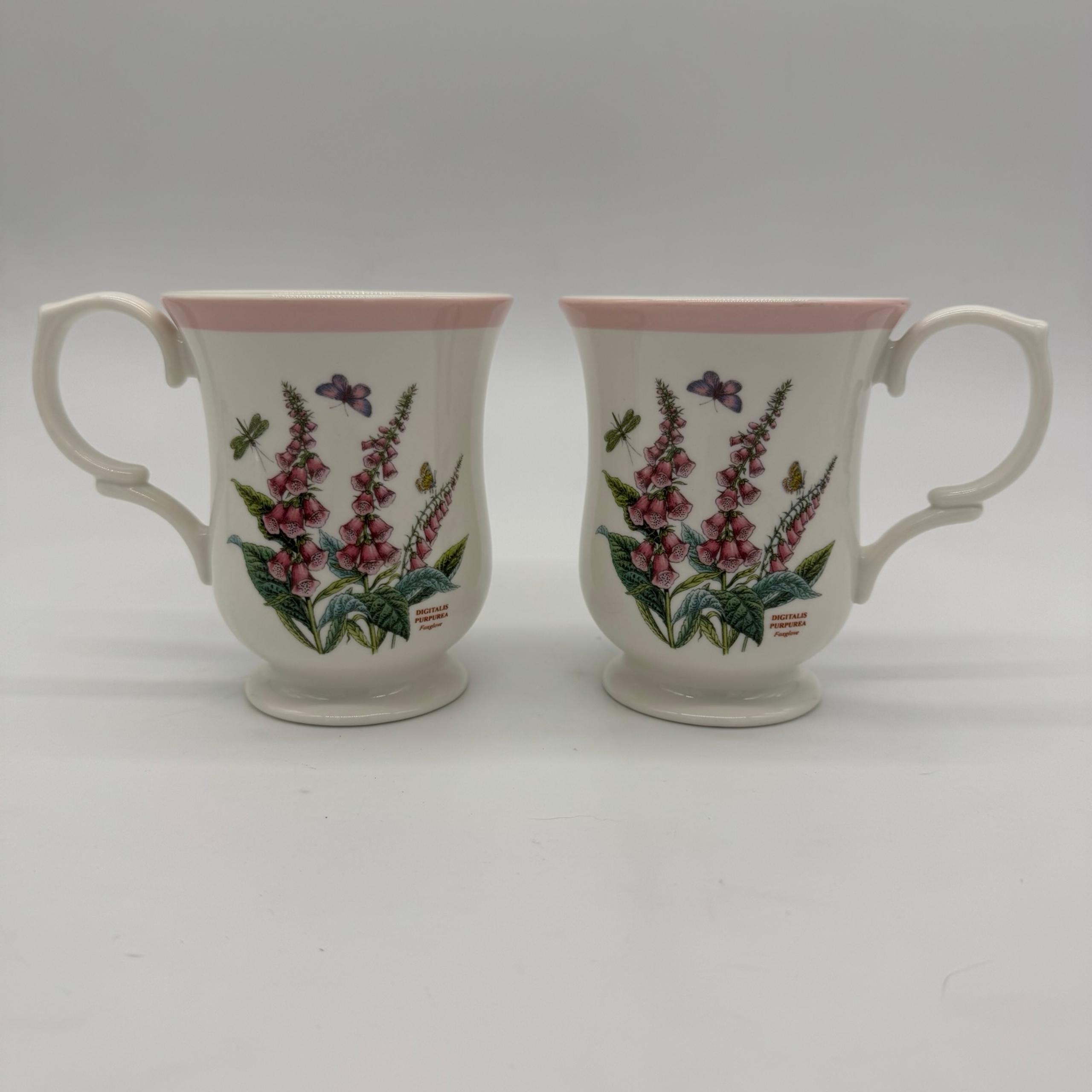 Portmeirion Botanic Garden Terrace Mugs Tea Cups Digitalis Purpurea