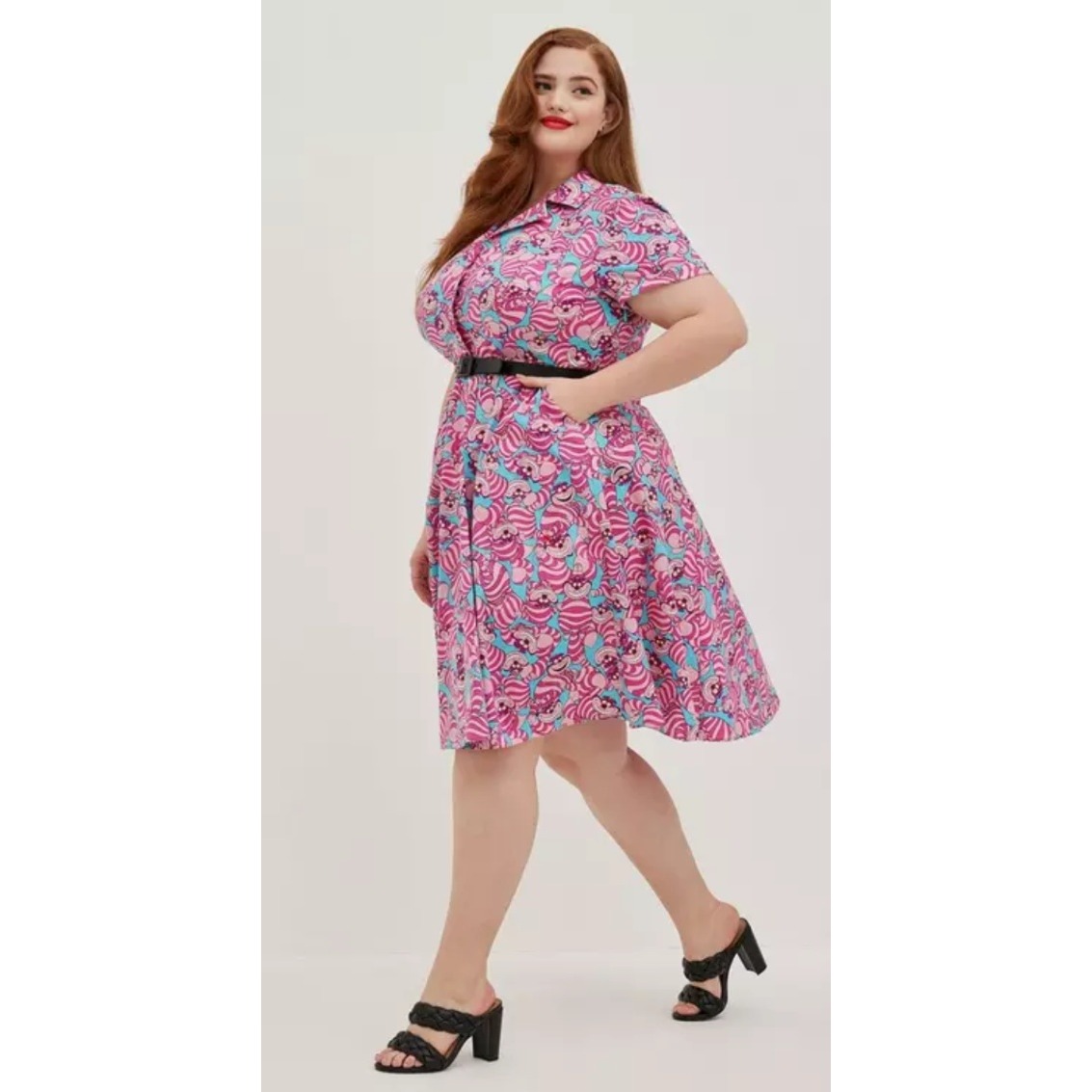 Torrid x Disney Alice In Wonderland Swing Dress Cheshire Cat Retro 16 NWT