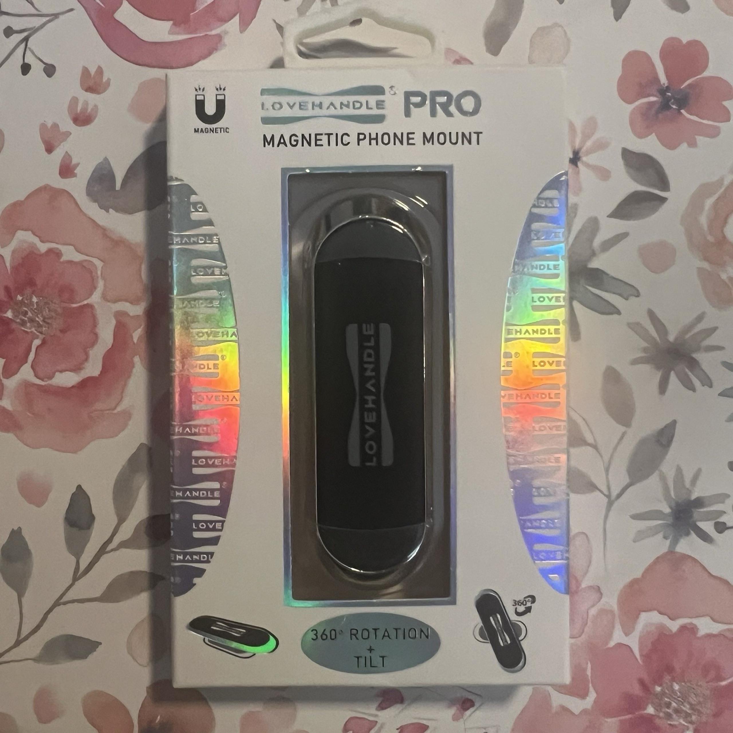 Love Handle Pro Magnetic Phone Mount 360 Rotation & Tilt  Black New