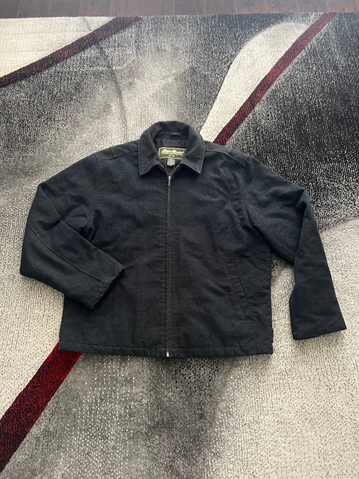 Eddie Bauer Fleeced Cotton Zip Up Bomber Jacket