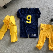 Michigan wolverines youth jersey and football pants cuffed jersey