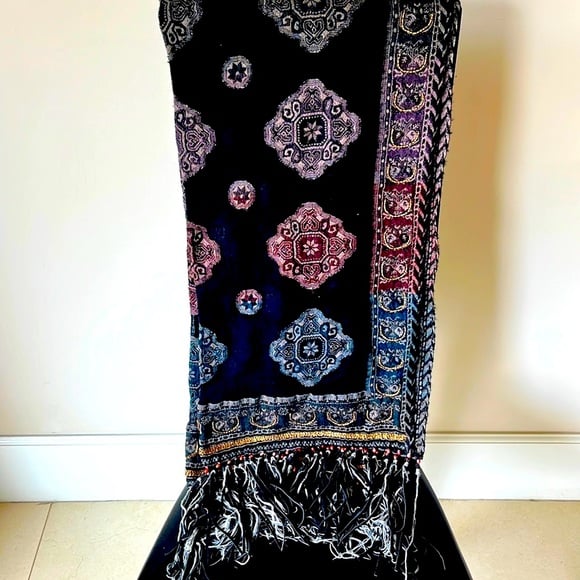 Embellished stole /shawl with tassels. NWOT