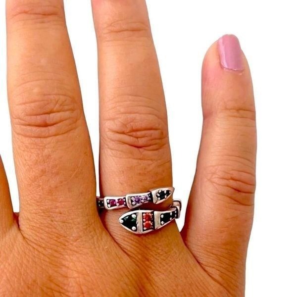 The Multi-Colored Serpent Ring in 925 silver
