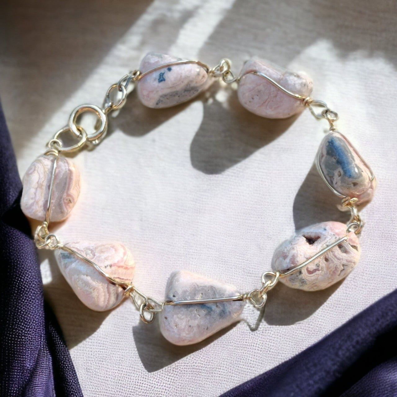 Vintage rhodochrosite bracelet