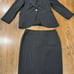 Vintage Armani Collezioni Womens Collared Black Skirt Suit Size 14