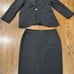 Vintage Armani Collezioni Womens Collared Black Skirt Suit Size 14