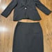 Vintage Armani Collezioni Womens Collared Black Skirt Suit Size 14