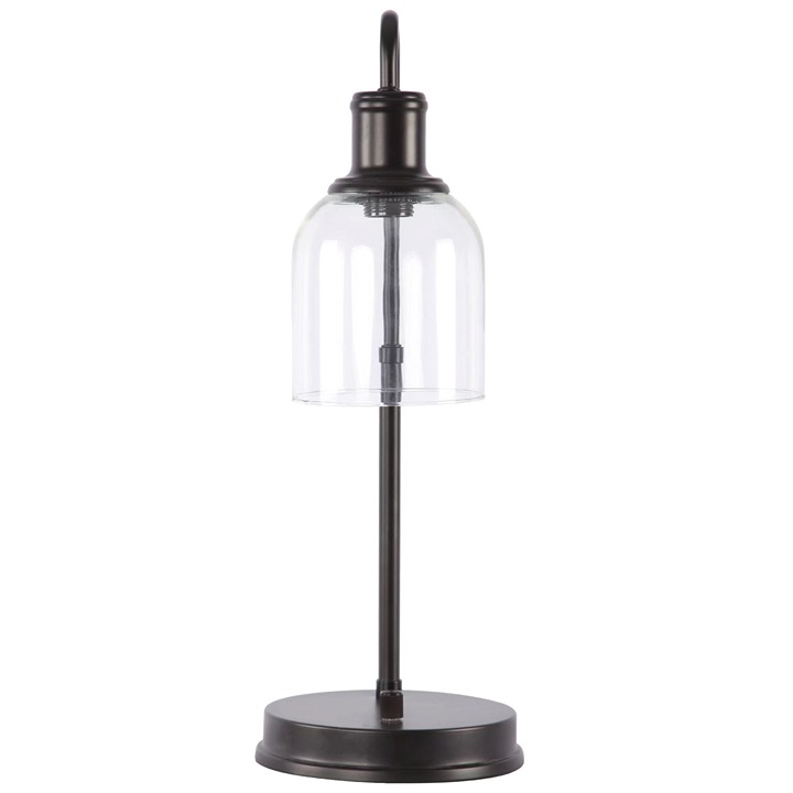 Antique Bronze Desk Lamp with AC Outlet, Bronze-ADWAD491