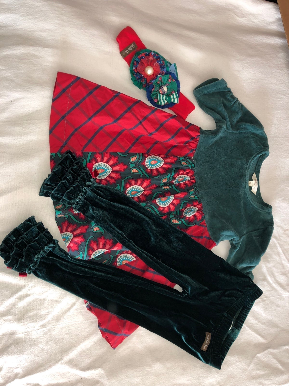 Matilda Jane Holiday In the Spirit Dress and leggings