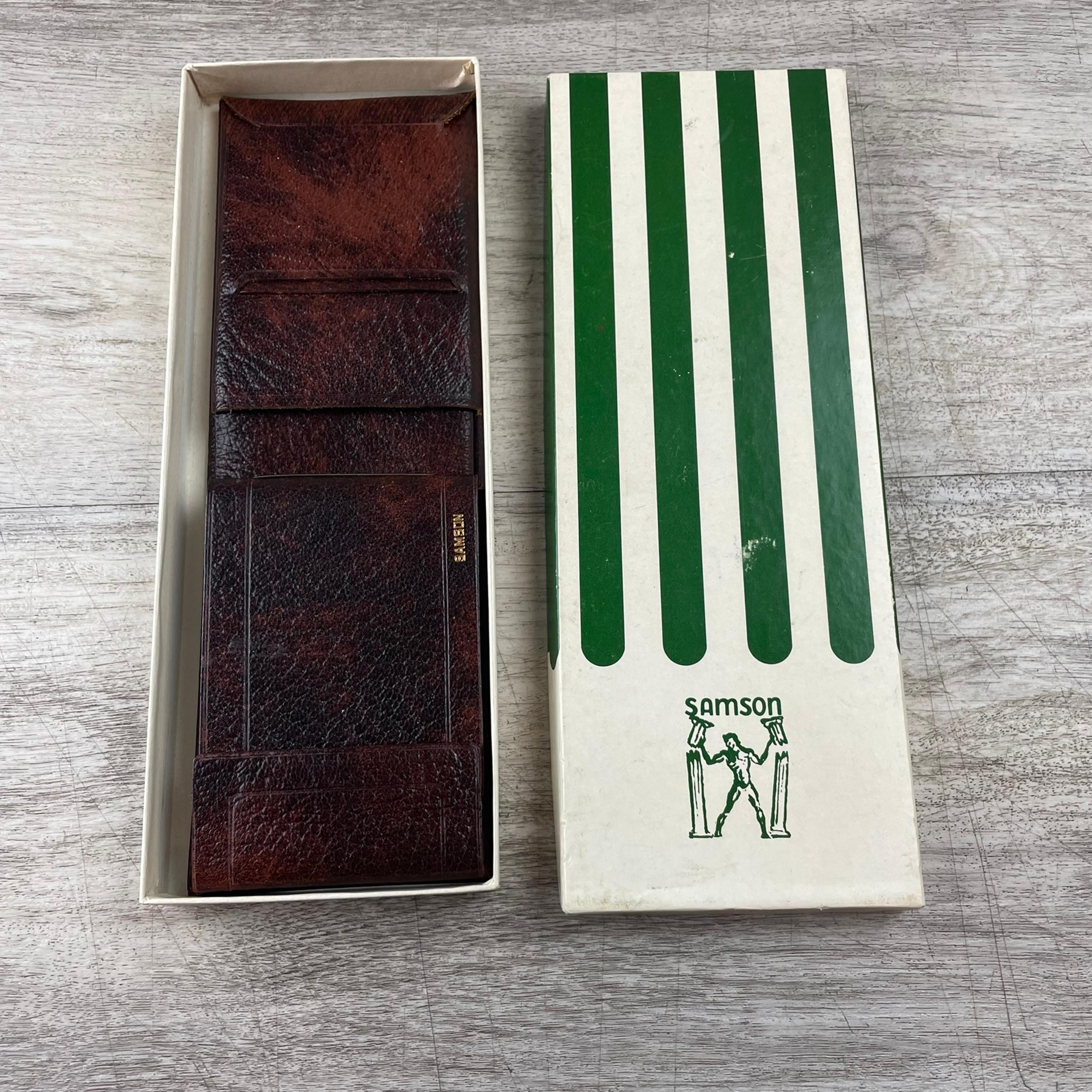 Vintage Samson Bifold Wallet Leather Brown NOS New In Box