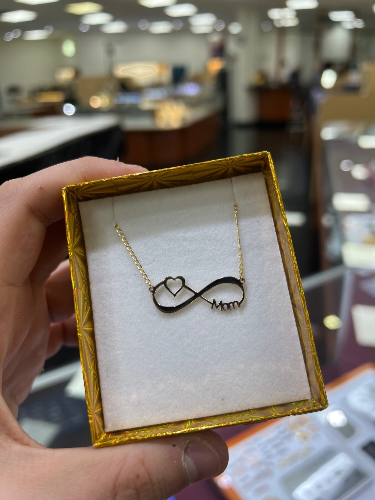 14k Yellow Gold Infinity Mom Necklace