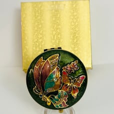 Full/unused 2008 Estee Lauder/ Jay Strongwater Butterfly Dreams Powder Compact