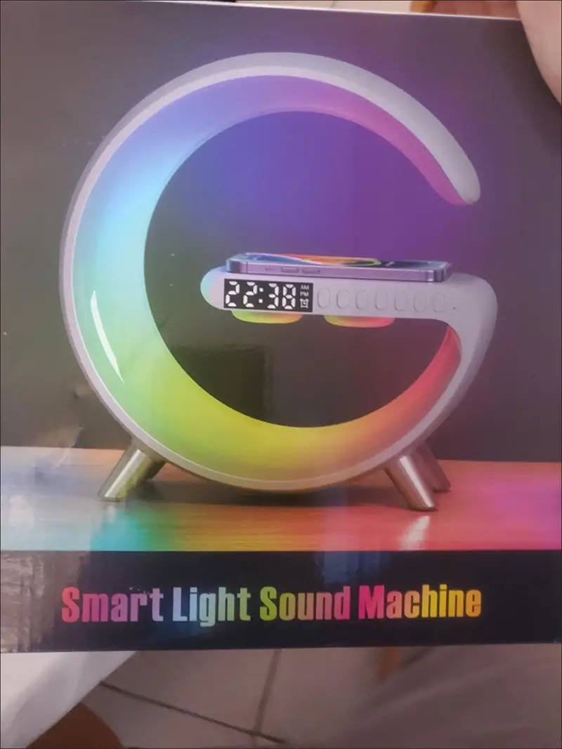 Wireless Charger Cabinet Lamp Rhythm RGB Light Bar,Alarm Clock Bluetooth Speake