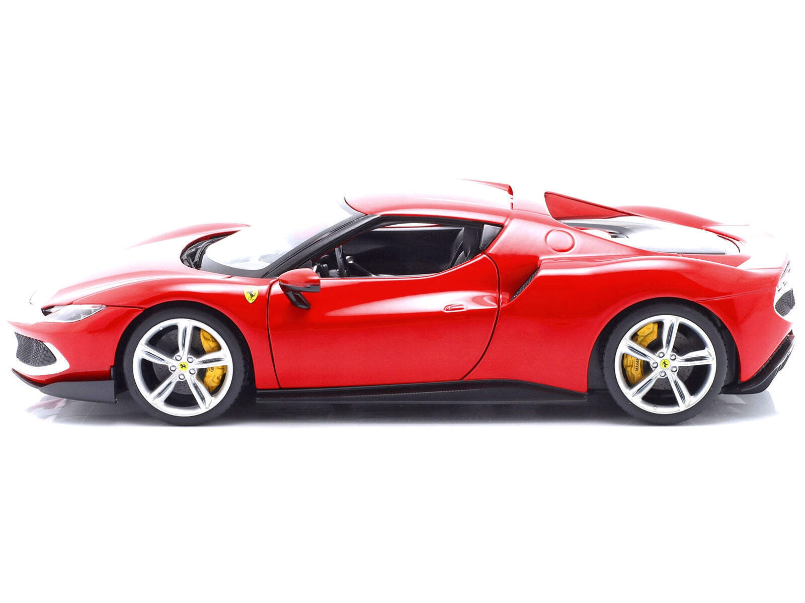 Ferrari 296 GTB Assetto Fiorano Red with White Stripes Race + Play Series 1/18